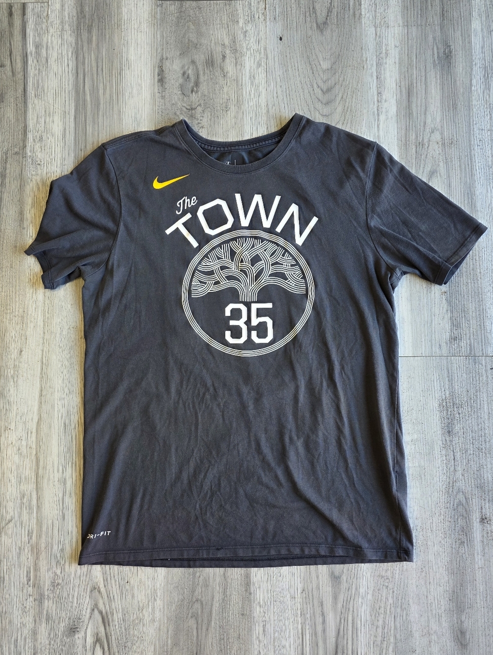 Nike NBA Golden State Warriors Kevin Durant 35 The Town Shirt Mens Large Dri Fit